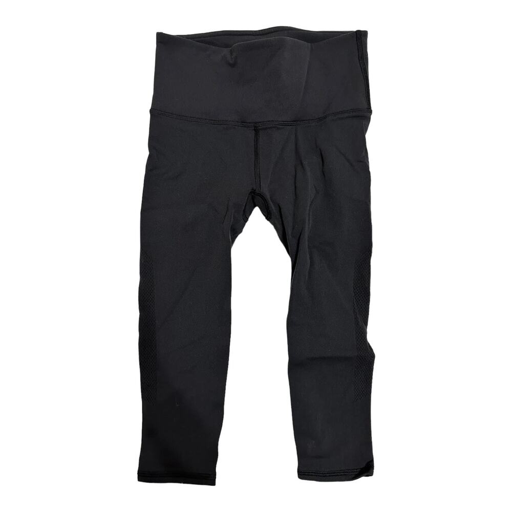 Lululemon Black Capri Leggings Mesh Side‎ Panels Size 2